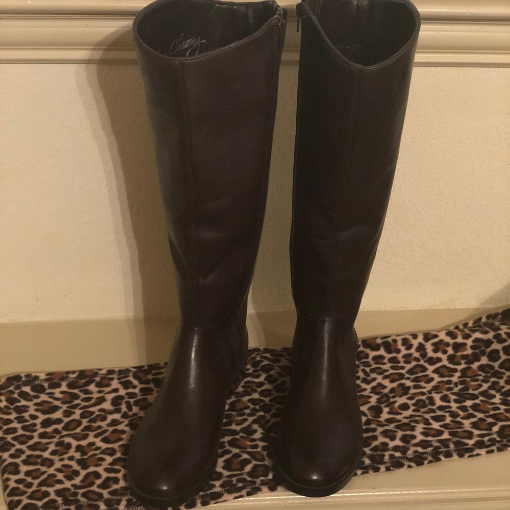 Chocolate brown riding boots